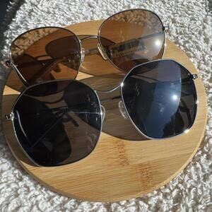 Kendall + Kylie Titanium / Rafaella Polarized Aviator Glasses Bundle